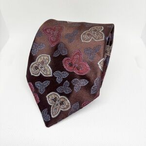 Vintage The American Edition collection brown patterned tie Burgundy